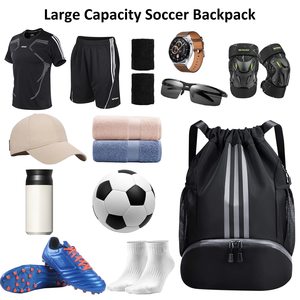 Sac à dos <span class=keywords><strong>de</strong></span> football avec 2 bracelets <span class=keywords><strong>de</strong></span> sport avec cordon <span class=keywords><strong>de</strong></span> serrage Sac <span class=keywords><strong>de</strong></span> football avec compartiment à balles Sac à dos <span class=keywords><strong>de</strong></span> basket étanche Sac <span class=keywords><strong>de</strong></span> volley-ball - Product Image 4