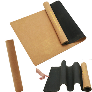 Tapis de <span class=keywords><strong>yoga</strong></span> en liège texturé à grain fin, feuille mince à base de tissu, motifs personnalisés, gravure au laser - Product Image 1