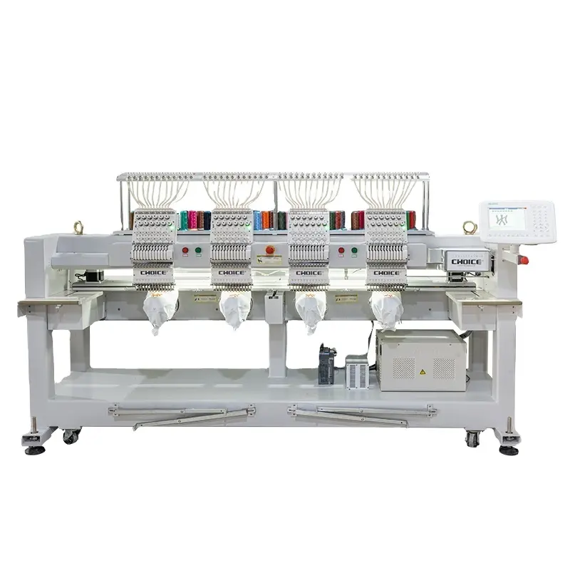 Máquina de costura automática de bordado plano com 12 agulhas de quatro cabeças para uso industrial