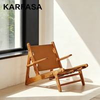Chaise en bois rétro style Wabi-sabi avec dossier, canapé individuel design pour salon, mobilier décontracté pour balcon et maison