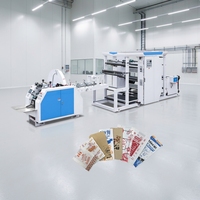 Machine à fabriquer des sacs en papier à fond en V, petite, bon marché, à grande vitesse et à prix bas, avec impression