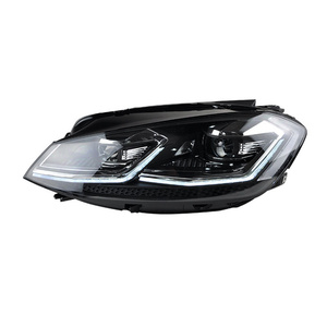 Pour Volkswagen <span class=keywords><strong>Golf</strong></span> <span class=keywords><strong>7</strong></span> Ensemble de phares <span class=keywords><strong>Golf</strong></span> <span class=keywords><strong>7</strong></span> MK7 2013-2017 Phare LED à direction dynamique DRL Lentille à double faisceau Bi-xénon HID - Product Image 1