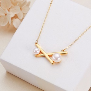 Fournisseur direct du fabricant Collier poutre d'équilibre croisée Zhuji Jewelry Pendentif en perle d'eau douce pour fille Exsudant l'élégance - Product Image 2