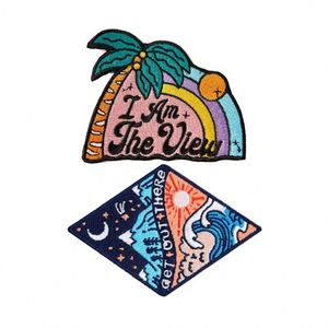 Customized Complex Color Embroidered Printed Logo Patches <b>Iron</b> on Hook and Loop Badges Printing Travel Embroidered Patch Outdoor - Product Image 2