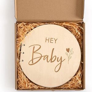 Olá bebê papel de madeira <span class=keywords><strong>Baby</strong></span> Shower Keepsake Guest Book para o presente do crescimento do bebê - Product Image 4