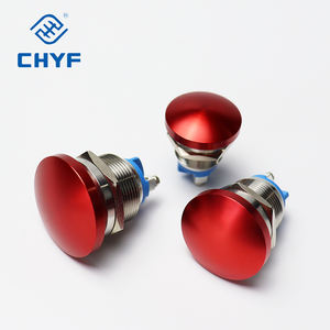 CHYF 16mm 19mm 22mm rosso verde fungo interruttore a pulsante di arresto di emergenza 250V blocco in metallo pulsante - Product Image 1