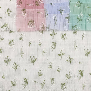 Hàng Tồn Kho Áo Cánh Váy Trẻ Em Nữ Bong Bóng Vải Xếp Li Vải Cotton Spandex Nhăn Nhăn Nhăn Vải TC Voan - Product Image 2