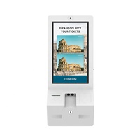 Terminal mesin pembayaran interaktif pemasangan dinding untuk kios tiket otomatis untuk bioskop/Museum/taman