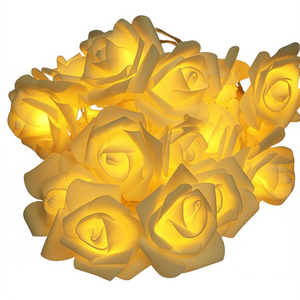 ไฟ LED รูปดอกกุหลาบ 20 ดวง ไฟสีขาวอบอุ่น สำหรับตกแต่งห้องนอน งานปาร์ตี้ วันวาเลนไทน์ - Product Image 1