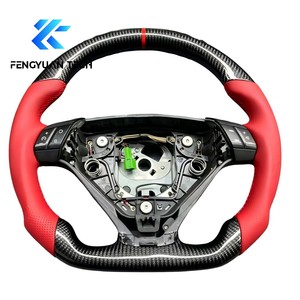 Volant de voiture personnalisé en cuir alcantara et fibre de carbone forgée pour Volvo S60R S60 <span class=keywords><strong>V70R</strong></span> V70 2005 2006 2007 sans airbag - Product Image 2