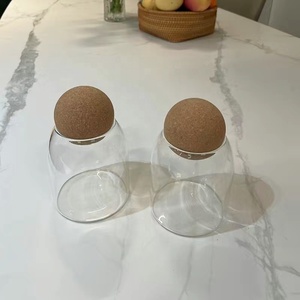 Récipient de bougie en verre borosilicaté élevé avec boule de liège couleur arc-en-ciel couleur unie quantité minimale de commande <span class=keywords><strong>bas</strong></span> - Product Image 6