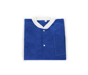 Blouse chirurgicale jetable non stérile certifiée ISO, SMS, bleu foncé, haute qualité, norme GB, col simple, manches longues - Product Image 4