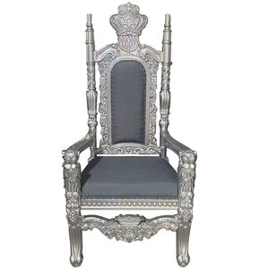 Chaises de Trône Royal à Dossier Haut en Bois de Chêne Massif Nouveau Design Roi et Reine Durable pour l'Hôtel et le Salon - Product Image 1