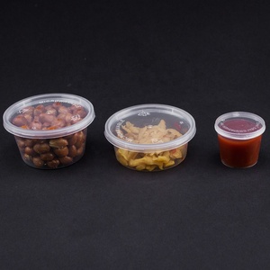 1oz 2oz 3oz 4oz 5oz 1.5ozmini round sauce container plastic sauce cup with lid for salad dressing dipping