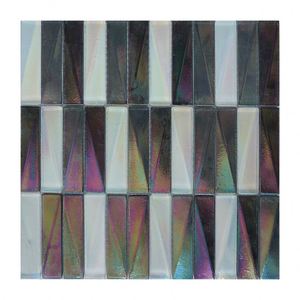 Carreaux de <span class=keywords><strong>mur</strong></span> Stratifié Cuisine Backsplash <span class=keywords><strong>Blanc</strong></span> Paillettes Carrelage Mosaïque En Verre Recyclé - Product Image 1