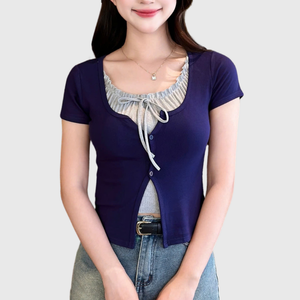 เสื้อยืดผ้าฝ้ายสำหรับผู้หญิงผ้านิ่ม - Product Image 1