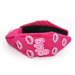 Shenglan 2024 fascia per capelli di san valentino Sexy Lip <span class=keywords><strong>Kiss</strong></span> Crystal Headbands Crystal Holiday Women Hairband - Product Image 4