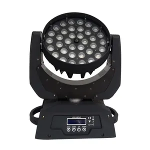 Lampu panggung kepala bergerak LED Zoom 4in1 36x10W, lampu cuci RGBW untuk DJ kualitas tinggi