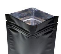 Logo personnalisé noir fermeture éclair feuille d'aluminium mylar sac thermoscellé refermable auto-scellant alimentaire café thé collation stockage emballage pochette