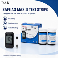 RAK Safe AQ Max II Lecteur de glycémie Bluetooth, Glucomètre, Test de glycémie, Résultat en 5 secondes, Mémoire de 500 résultats, Sans codage