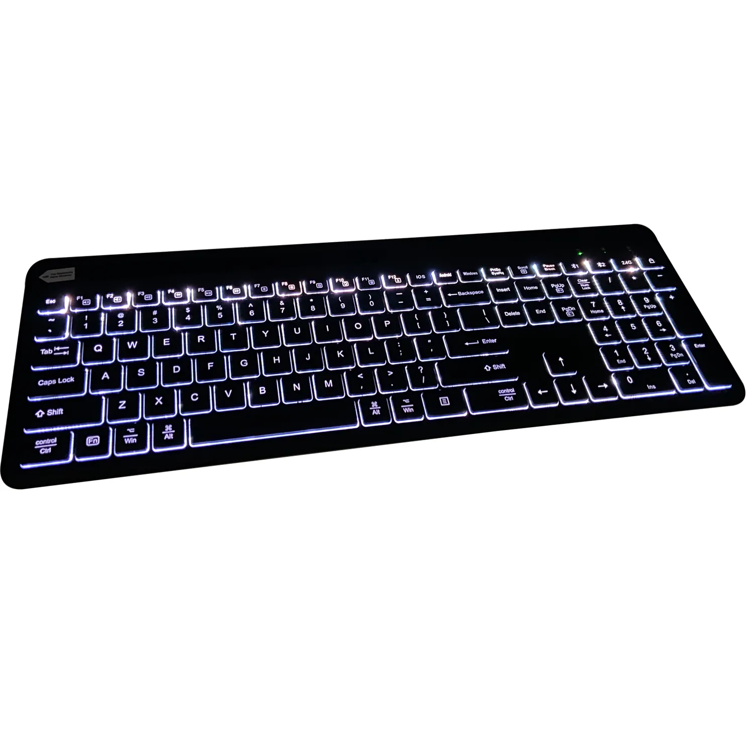 Dongguan özelleştirilmiş hissediyorum Laptop gelişmiş kalite kopya ve macun multimedya İbranice İnce sessiz BT LED klavye mi Pad için 5