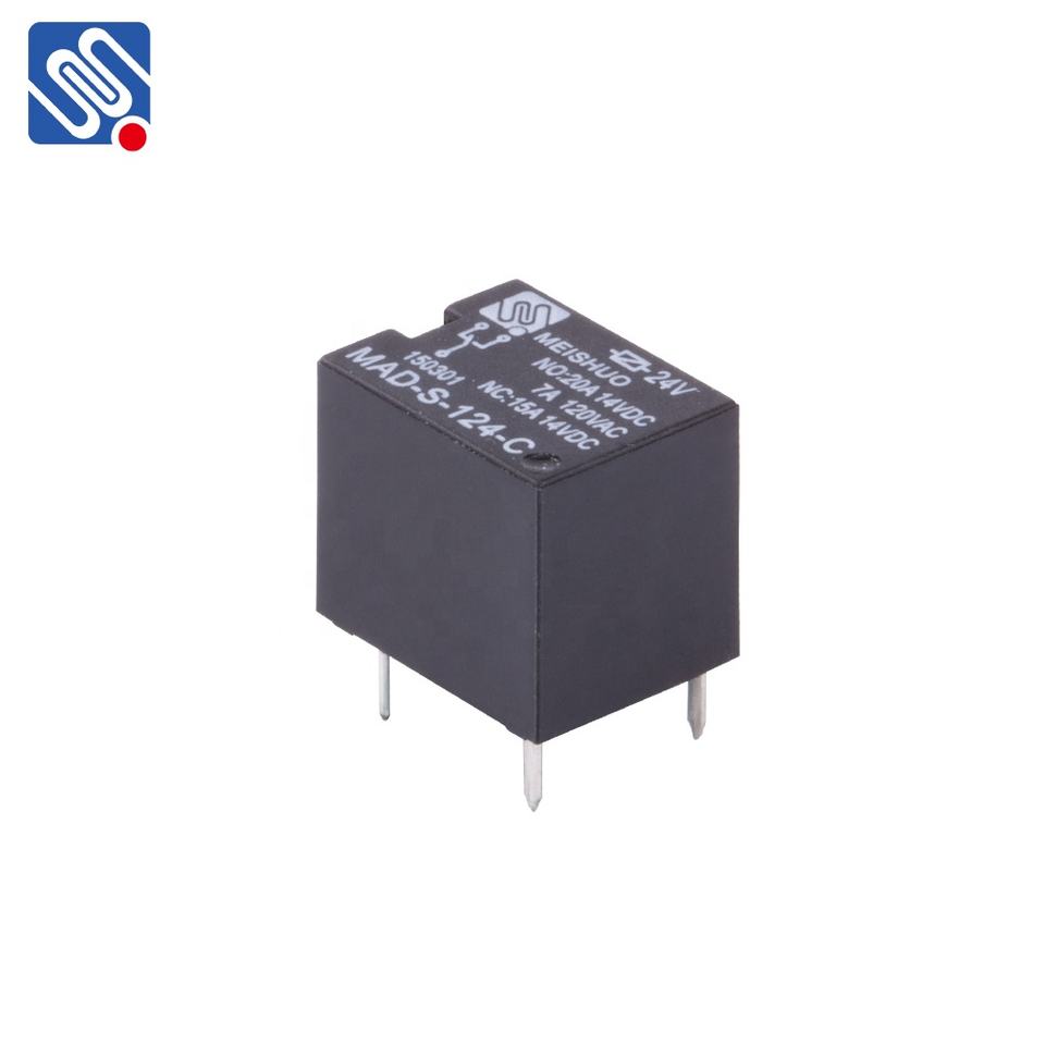 Meishuo MAD-S-124-C 24 Volt Dc Power 0.6W Hot Sell PCB 24v Car Relay