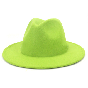 Toptan Vintage klasik büyük ağız sahte yün fötr şapka erkekler kadın Panama şapka - Product Image 3