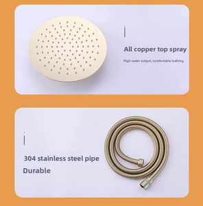 Set doccia a cascata multifunzione a parete <span class=keywords><strong>con</strong></span> corpo in ottone di lusso nascosto rubinetti per <span class=keywords><strong>bagno</strong></span> in oro <span class=keywords><strong>con</strong></span> getti massaggianti - Product Image 2