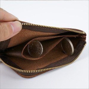 Cartera Corta de Cuero Genuino Crazy Horse Estilo Vintage Retro con Cierre - Product Image 4