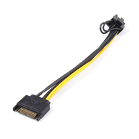 Cable de alimentación de 15 pines macho SATA a 8 pines (6 + 2), Cable de alimentación de 20cm PCI-E SATA, fuente de alimentación de 15 p a 8p
