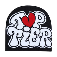 Gorro Unisex de Jacquard Acrílico con Bordado 3D de Logotipo Personalizado y Diseño de Letra de Corazón Mea Culpa