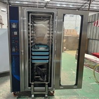 Four combiné automatique à 3 plateaux pour petits pains, avec vapeur, pour boulangerie, à gaz, à chariot rotatif