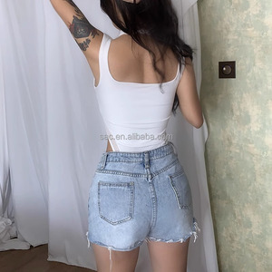 SacKnove T960 Wholesale Fashion Sexy V Neck Pure Black <strong>White</strong> Colors Top Simple <strong>Vest</strong> Corset Slimming <strong>Bodysuit</strong> for Women - Product Image 4