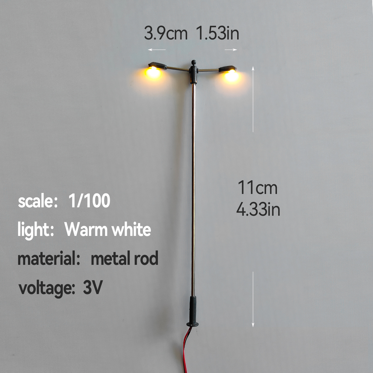 Led Model Lamps 3V Dual Head LED Model Street Light Miniature Lamp for Sand Table Model ...