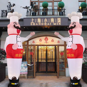 Personalizzato benvenuto cartone animato ballerino di Nylon panno gonfiabile agitando mano gonfiabile Chef pallone gonfiabile ristorante Air Dancer - Product Image 3