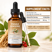 Extrait Liquide de Panax Ginseng OEM – Complément Énergisant à Base de Plantes – Gouttes de Ginseng Liquide avec Ashwagandha et Vitamine B12