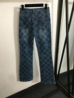 Nouveau design de jeans à imprimé carreaux Camellia, coupe slim, en denim