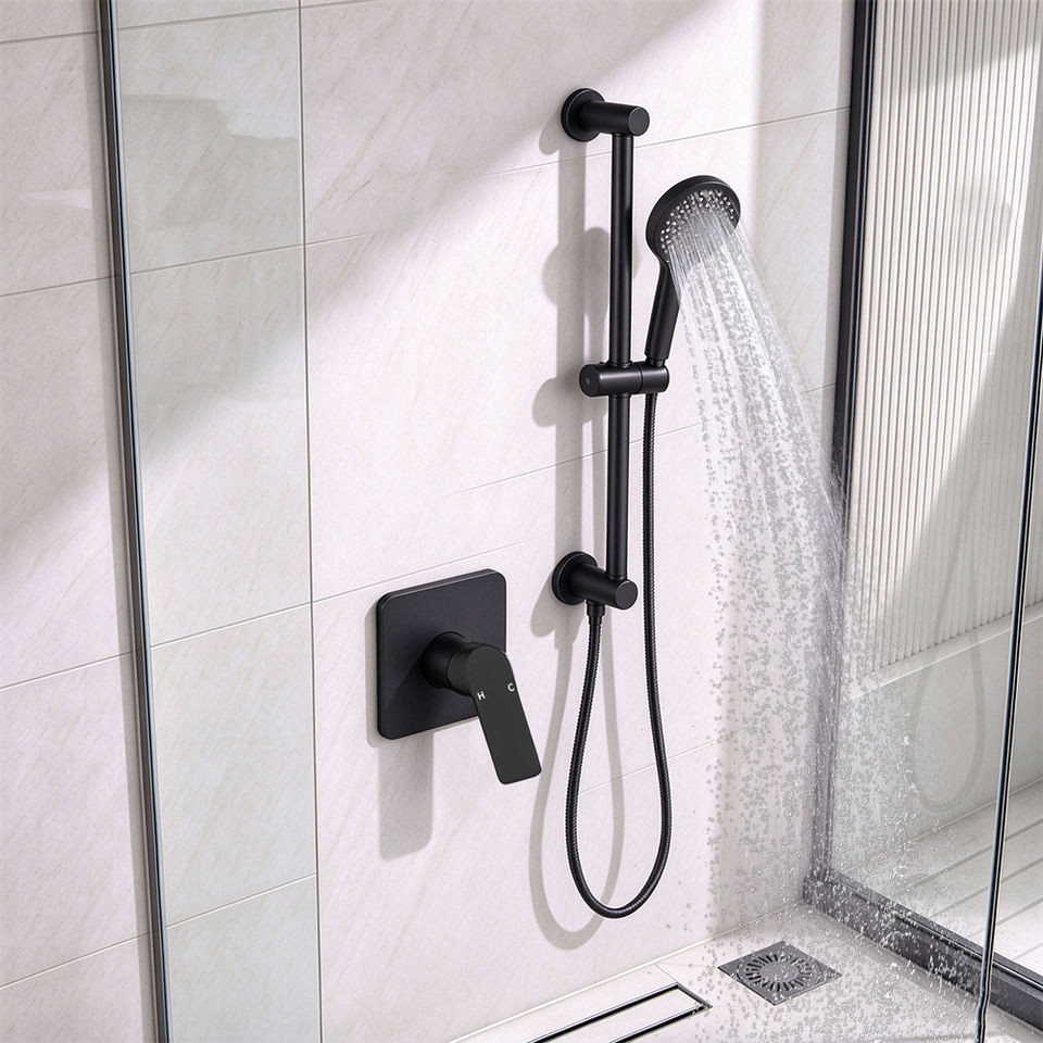 Matte Black Shower Sliding Bar Set, Adjustable Handheld Shower Head ...