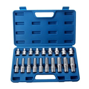 Extended E-type Socket Set 19pc 1/2 In Drive Carbon Steel Industrial Grade For Auto And Home Repair - Product Image 3