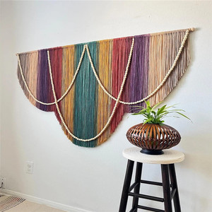 Nuovo Macramè Personalizzato 2022 Sopra il Letto, Decorazione Boho Western, Decorazione Casa, Macramè Arcobaleno W1297 - Product Image 2