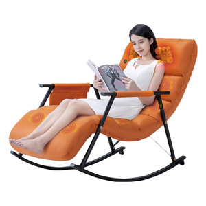 Rocking Massage Chair Full Body <b>Vibration</b> Orange Grey Home Recliner Sofa Chair - Product Image 1