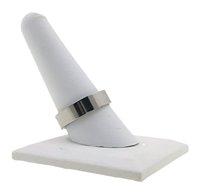 AURORA Lot de 5 présentoirs à doigt unique en similicuir blanc Présentoir à bijoux multi-anneaux Modèle 20240318