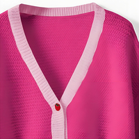 Pull avec LOGO Personnalisé pour Femmes Motif Brodé Tricots pour Dames Pull à Manches Bouffantes Hiver Manteau Tricoté Cardigan Pull pour Femmes