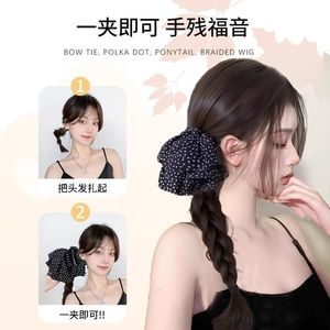Polka Dot <b>Braid</b> Hair Clip Long Braided Ponytail Korean Style Bow Hair <b>Accessory</b> for Women - Product Image 4