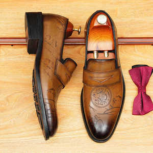 Zapatos de Vestir de Cuero Genuino de Alta Calidad para Hombre, Elegantes, con Punta en Pico, para Negocios, Bodas, Otoño, Gran Venta - Product Image 1
