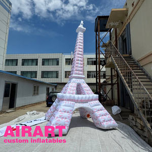 Ballon de tour gonflable lumineux de nuit, tour de fer rose gonflable pour décor publicitaire - Product Image 6