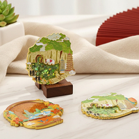 Aimant de réfrigérateur en sable mouvant métallique, Souvenir touristique culturel et créatif de la ville de Lijiang, Décoration d'intérieur personnalisable DIY, Vente en gros