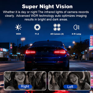 Cámara para Vehículo 4K de 4 Canales con Vista de 360°, Cámaras Delantera/Trasera/Izquierda/Derecha, Visión Nocturna, WiFi 5G, Control por Aplicación, GPS, Grabador de Video para Estacionamiento - Product Image 6