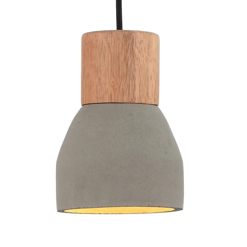 Retro cement lamp Loft Industrial lustre Droplight Design Art Studio Wood Concrete hanging lamp pendant light