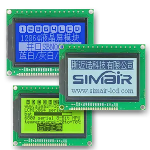 3.0 "93X70MM المسلسل SPI ST7920 128*64 STN أصفر أخضر مصفوفة جرافيك 12864 وحدة عرض LCD الشاشة مع الإضاءة الخلفية LED